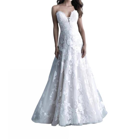 ALLURE BRIDALS Dresses & Skirts - NEW ALLURE BRIDALS strapless a-line wedding gown with floral appliques in desert